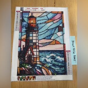 Stained Glass Lighthouse Diamond Art poster homemade 30 x 40 cm